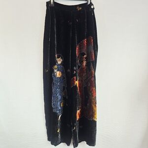 Citron Santa Monica Velvet Geisha Burnout Crop Pant size Medium